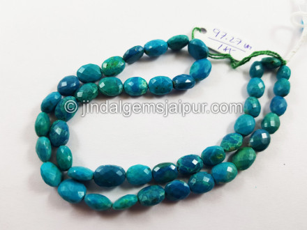 Deep Blue Chrysocolla Faceted Oval Beads